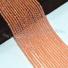 Wholesale 10Strands Faceted 3mm Bright Orange Spinel Round Gems Loose Beads 15''