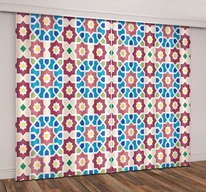 3d Morocco Geometric Sunflower Blockout Photo Print Curtain Fabric