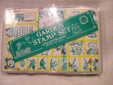Used Inkadinkado 20 Piece Rubber Garden Stamp Set In Original Box