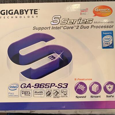 Gigabyte S series motherboard. Supports intel core 2 duo processors