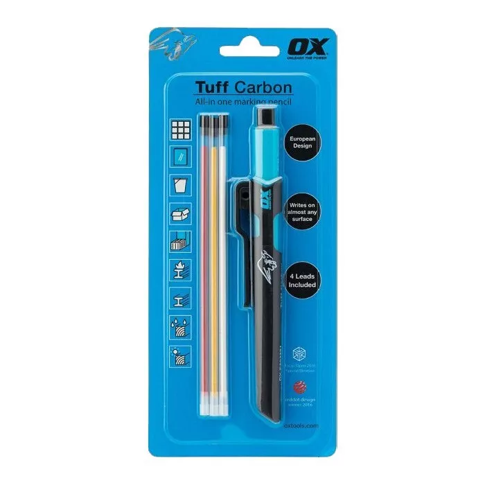 OX OX P503210 Tuff Carbon Marking Pencil Value Pack Steel Lead Feed Tube