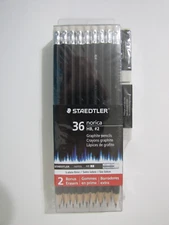 36 Staedler Norica no. 2 HB Writing and Drawing Pencils with Erasers