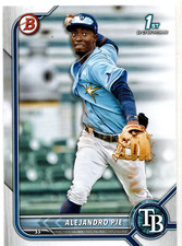 Alejandro Pie Tampa Bay Rays 2022 Bowman Prospects 1st Bowman Card