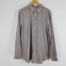 Jasper Conran Mens Size XXL Red White Blue Pin Striped Button Up Shirt Designer