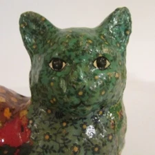 Patchwork Decorative Art Pattern Cat Florals Figurine