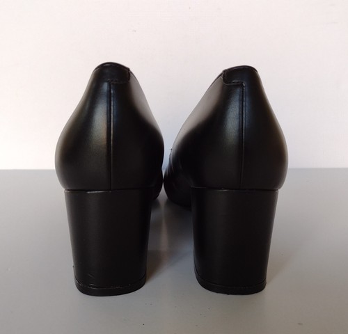Zapatos de salón Nine West Issa negros punta punta tacón bloque imitación cuero talla 7,5 M - Imagen 3 de 4
