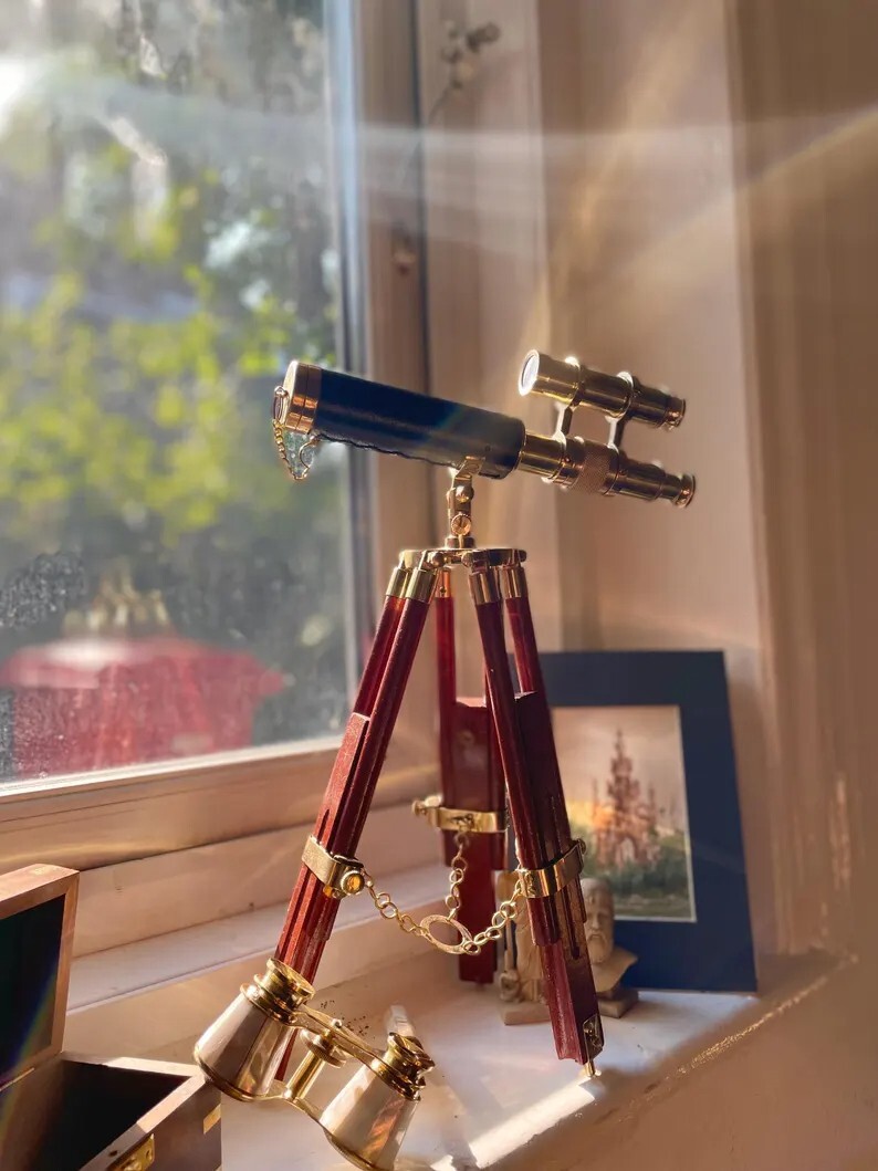 Telescope For Adults Nautical Vintage Style Marine Design Double Barrel  Telescope Brass Floor Standing Tripod Telescope 2852820432248 Telescope  Enfant, image size:794x1059