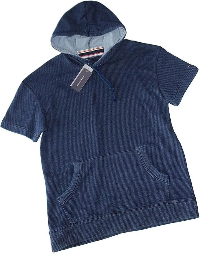 Tommy Hilfiger Men's SHORT SLEEVE Hoodie, Color: NAVY