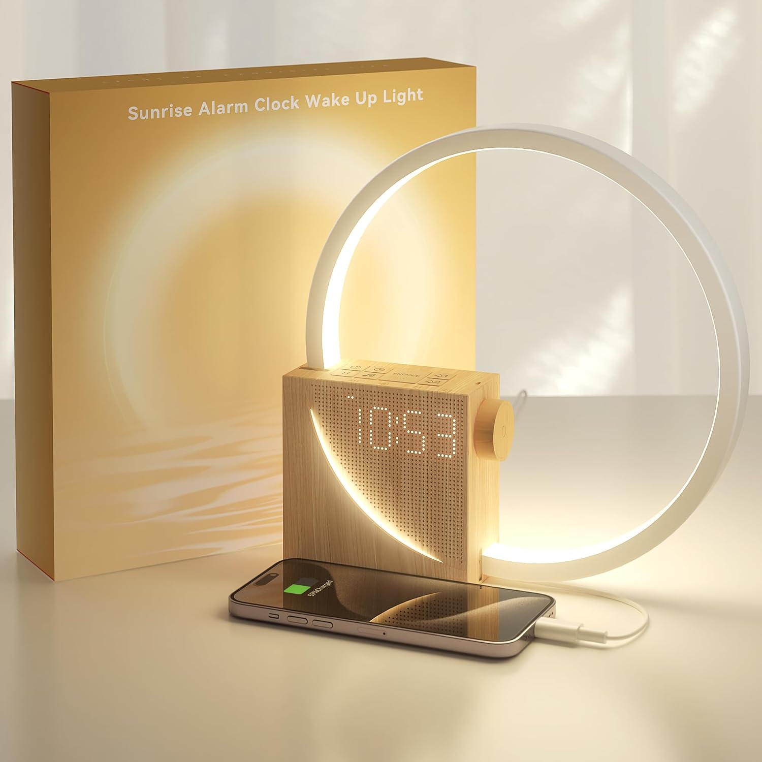 Sunrise Alarm Clock Sound Machine Nightlight, Gradual Wake up Light, Digital Dim-image
