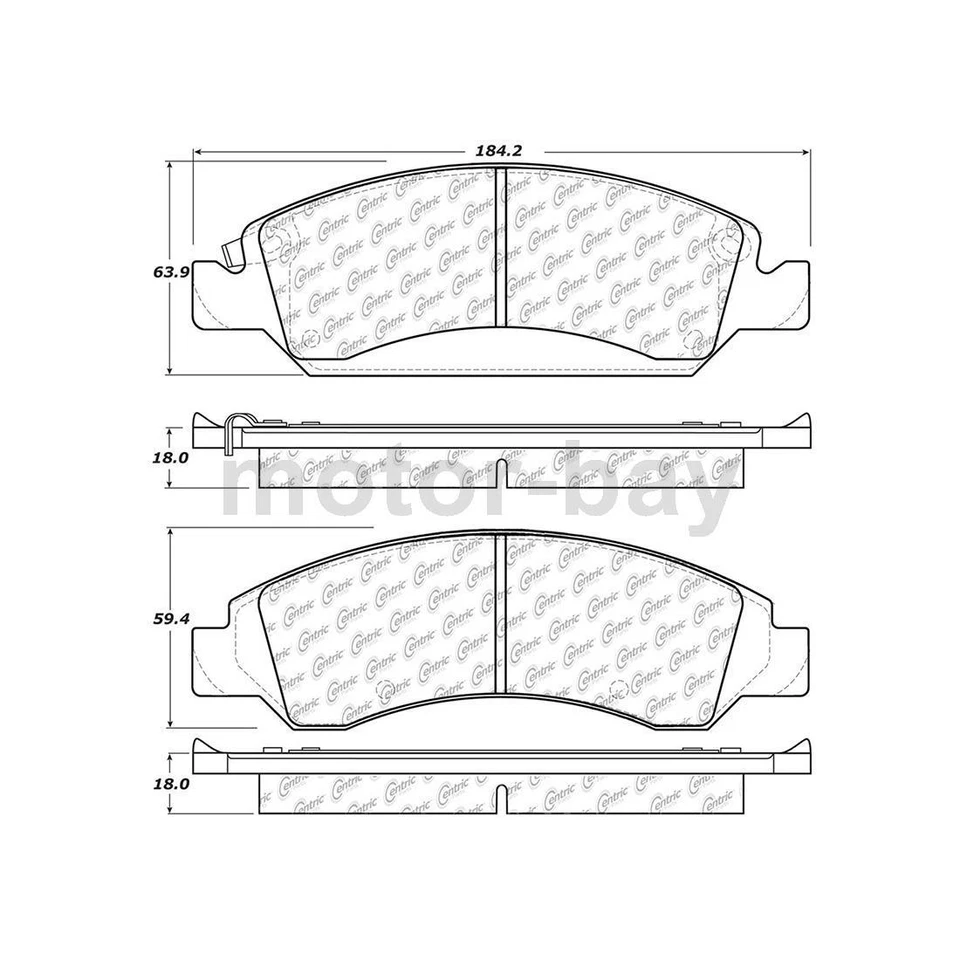 Pastillas de freno delanteras y traseras para Cadillac XTS 2017 2016 2015 2014 2013 Centric Foto 2 de 4