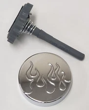 GM Type I Saginaw Power Steering Pump Cap with Chromed Aluminum Flamed Cap