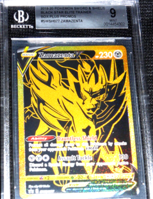 2019 Pokemon Black Star Promo Elite Zamazenta V Gold SWSH077 BGS 9
