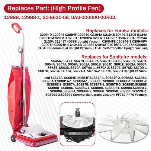 Ricambio ventola motore girante plastica per Eureka Sanitaire - Foto 2 di 12