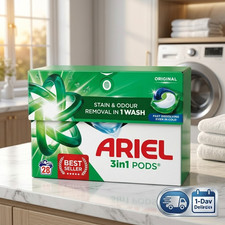 Ariel 3in1 PODS, Washing Liquid Laundry Detergent Capsules, Original, 28 Washes