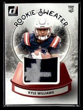 2025 Donruss #SWE-KWS Kyle Williams Rookie Holiday Sweater Patch card. rookie card picture
