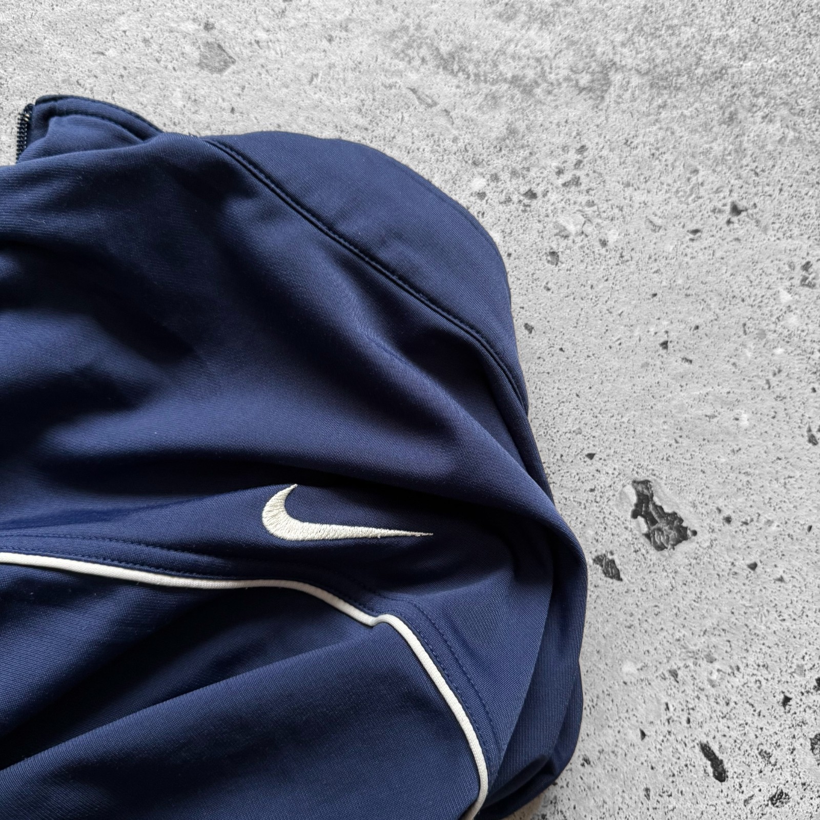 Nike Vintage 00s Track Jacket Navy White Swoosh Y2K Zip Up Sportswear Unisex image 3