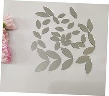 120pcs of Glass Mosaic Tiles Petal Leaves, Glass Supplies for Silver Mirror
