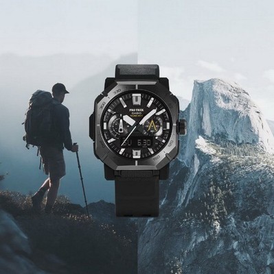 Casio Pro Trek PRWB1000-1 Triple Sensor Atomic Solar Black Watch