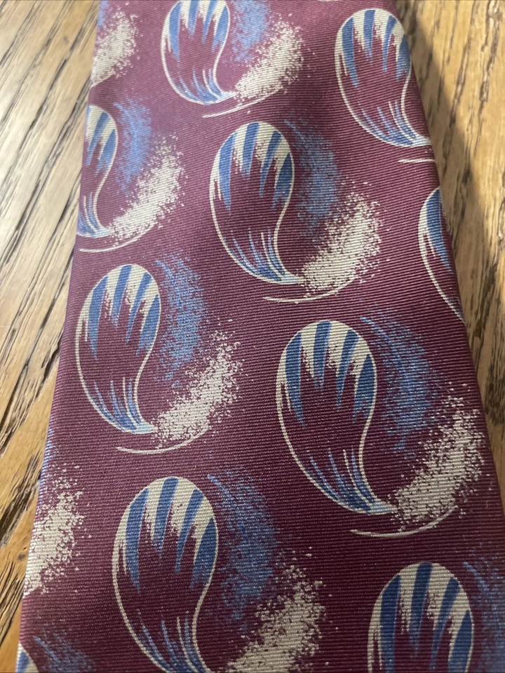 Corbata de cachemira de seda pura Wembley usada en excelente estado hecha en EE. UU. Foto 3 de 4