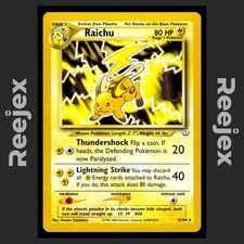 Raichu - 21/64 - Rare - Neo Revelation - Pokemon Card - LP