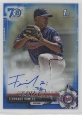 2017 Bowman Blue Refractor 70th Anniversary Fernando Romero #CPA-FRO Auto 0c6