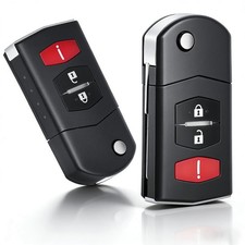 2Pcs Keyecu Flip Remote Key Fob Shell Replacement For Mazda 2 3 5 Cx7 Cx9