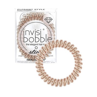 Invisibobble Slim Spiral Hair Tie - Bronze and Beads - 3 Pack