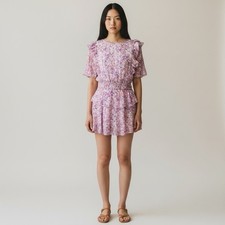 LoveShackFancy Natasha Floral Mini Dress Size S Small Pink Purple