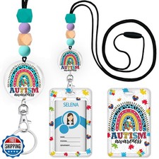 Autism Awareness Lanyards for Id Badges and Keys, Be Kind ID Badge Holder wit