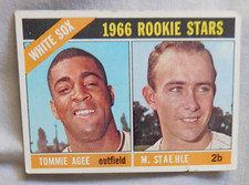 1966 Topps #164 White Sox Rookie Stars Tommie Agee & M. Staehle Baseball Card. rookie card picture