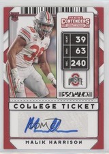 2020 Contenders Draft Picks College Ticket Blue Foil Malik Harrison Auto 15tx