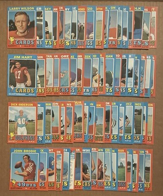 1971 Topps Football partial set lot of 71/132 different First 1st Series cards
