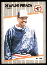 Oswald Peraza 1989 Fleer #615 Orioles MLB READ FREE SHIPPING AutographDen