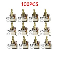 100pcs B500K Guitar Bass Push Push Potentiometer Brass Long Split Shaft Pots