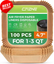 100pcs 4.7in Air Fryer Liners Square Non-Stick Paper for 1 3QT Basket