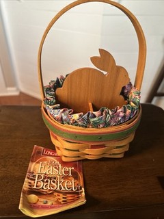 Longaberger Easter Basket 1999 Basket Liner Protector And Bunny Divider
