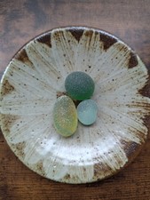 Beautiful rare color sea glass 3pcs, surf tumbled, weathered, beach glass, 149