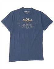 HARD ROCK CAFE Mens Krakow Graphic T-Shirt Top Small Navy Blue Cotton DS18
