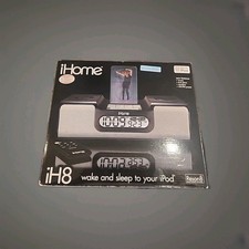 iHome iH8 Docking Station 2006 Alarm Clock AM/FM Radio iH8 Black With Remote