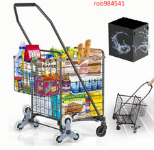 Shopping Cart for Groceries, 280 LBS Large Grocery Cart with Waterproof Liner