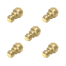 5 Pack XFITTING 1/2" x 1/4" Push Fit Reducing Coupling, Lead Free Brass