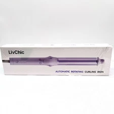 NEW LivChic Automatic Rotating Curling Iron 98 Watts Model LC209 - Purple