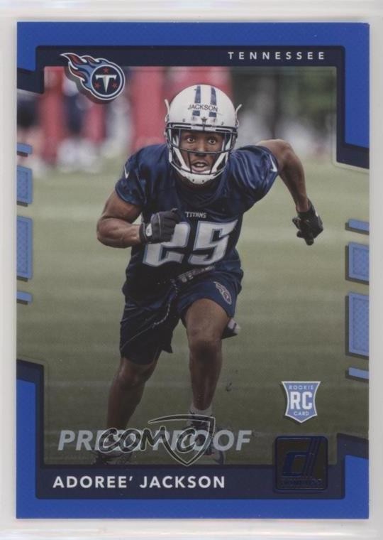 2017 Panini Donruss Rookies Press Proof Blue Adoree' Jackson #398 Rookie RC z6b
