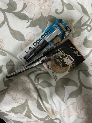 LA Girl Loose Powder LA Colors Waterproof Mascara Brow Brush 4pc Makeup Lot New