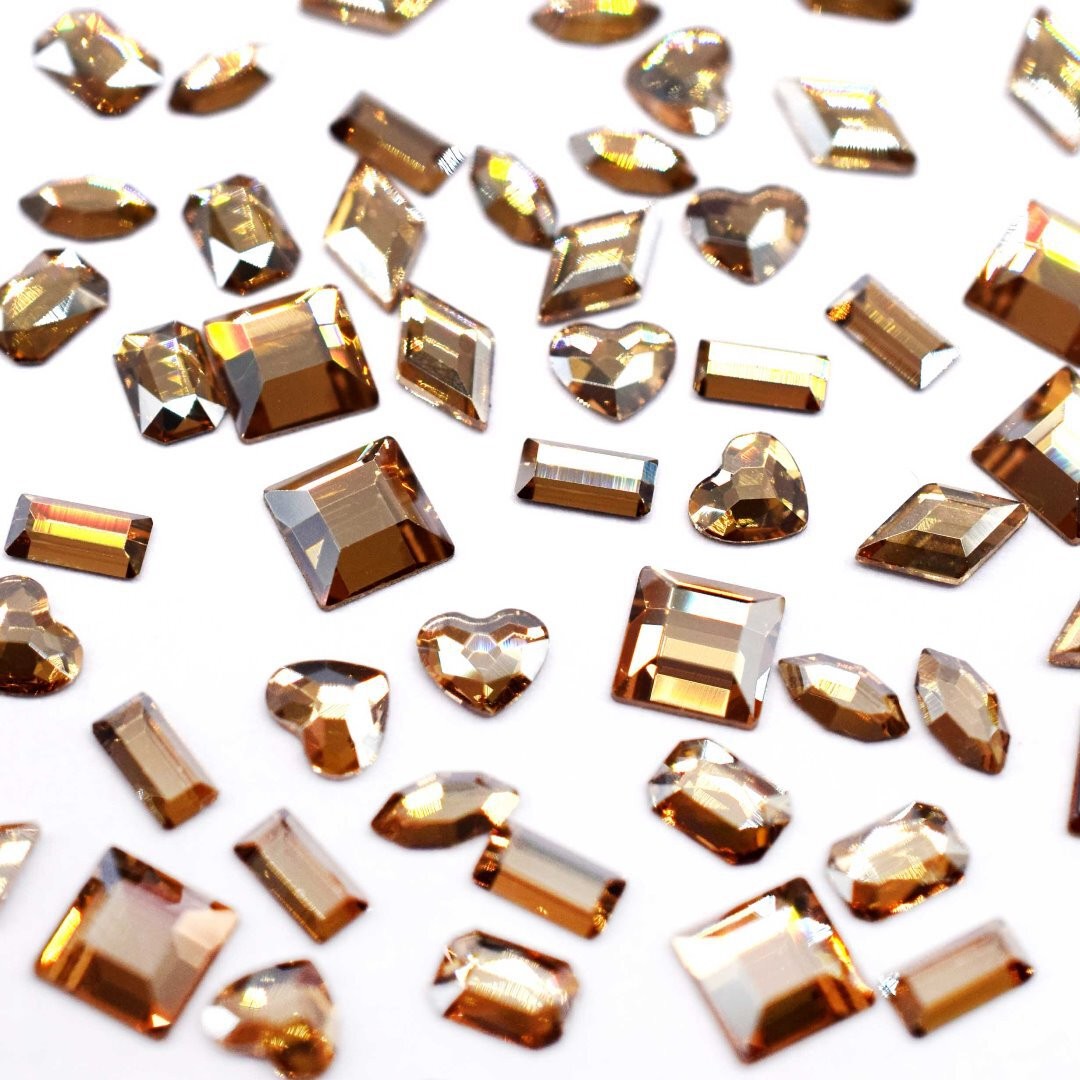Serinity Flatback Crystals Non Hotfix Mini Shapes Mix Crystal Golden Shadow