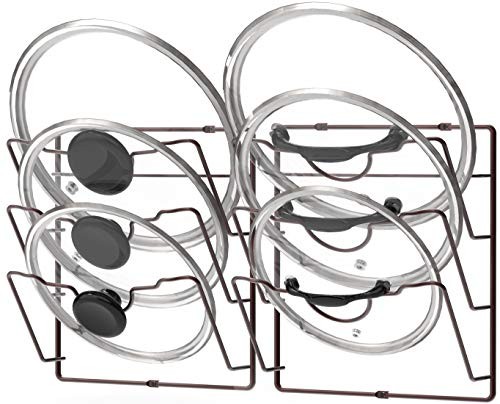 2 Stück - Schranktür/Wandhalterung Topfdeckel Organizer Rack Bronze - Bild 2 von 5