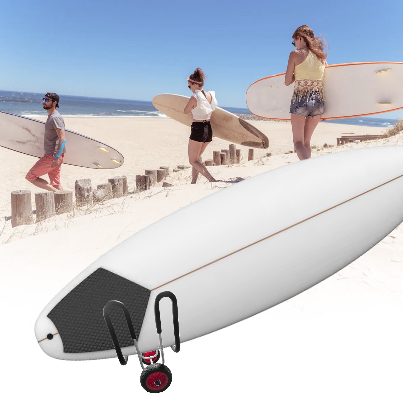 Carro de transporte Stand Up Paddle Board aluminio 2 ruedas tabla de surf QQBQ