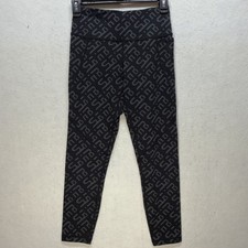 Sweaty Betty Womens 7/8 Power Leggings Black Logo Print Gym Yoga Size XS