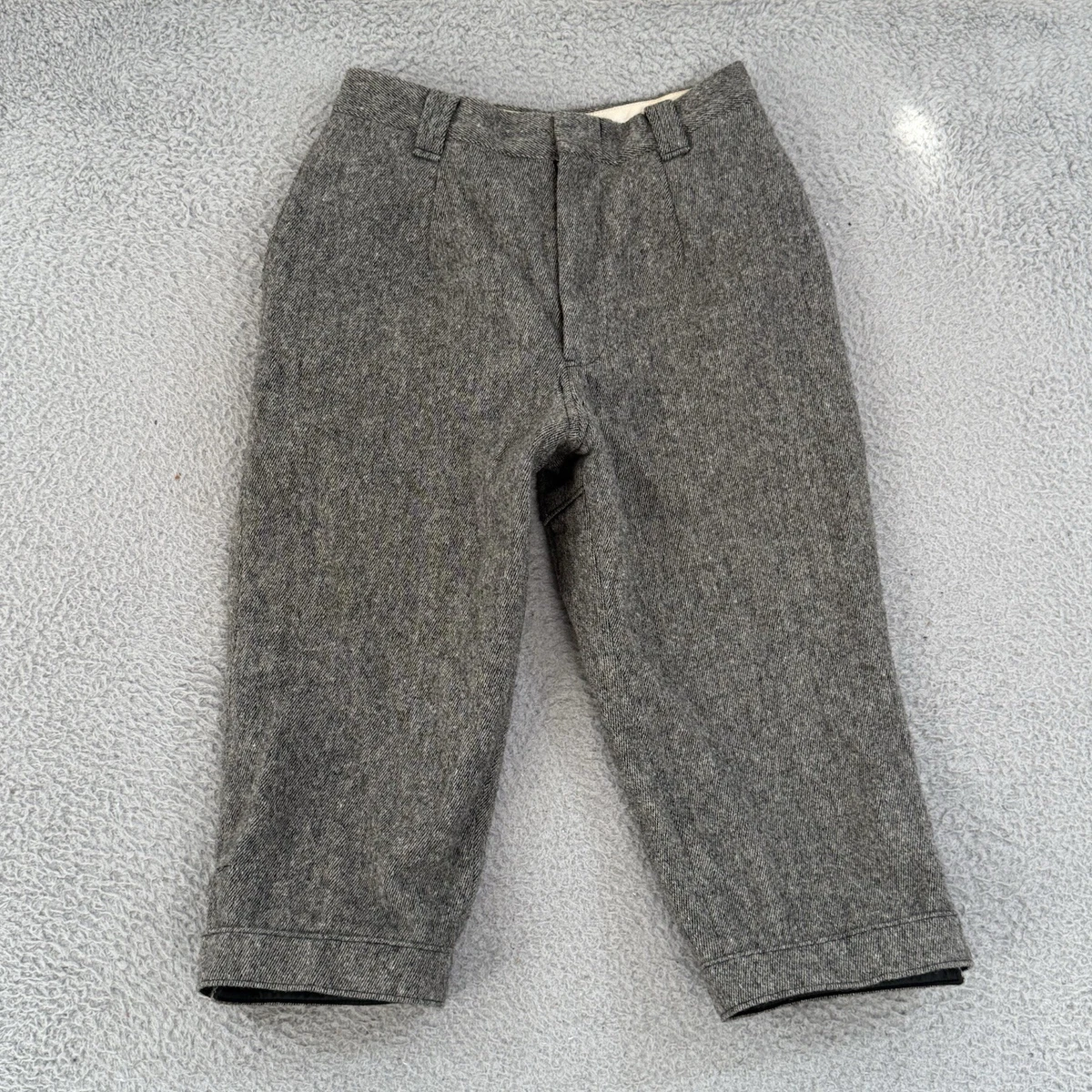 【Woolrich 】deadstock 80's wool pants Vintage Woolrich Malone Heavy Wool Hunting Pants Gray Red Stripe