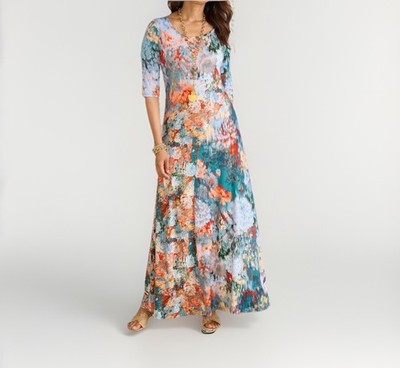 chinese dress ladies Christabel Tiered Maxi Dress - Blue Floral